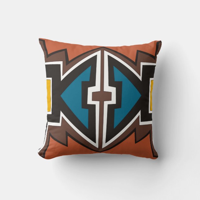 Colourful abstract African art Cushion (Front)