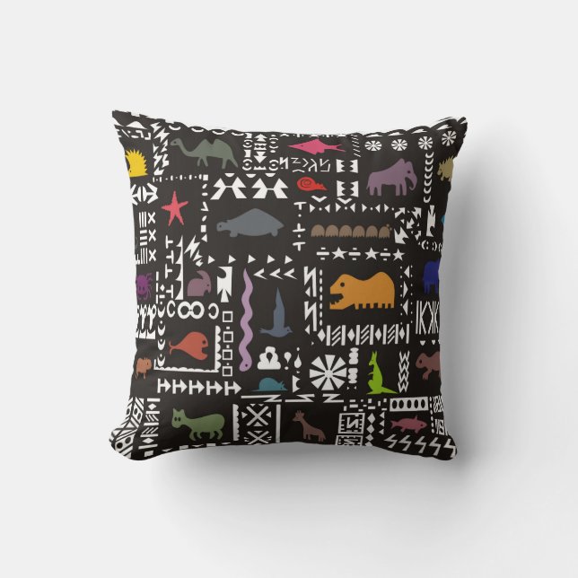 Colourful abstract African art Cushion (Front)