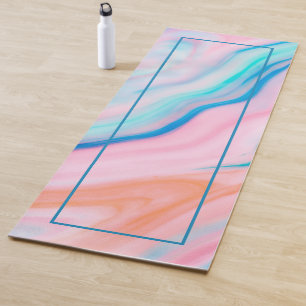 Colourful abstract agate-alike marble stone yoga mat