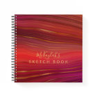 Colourful Abstract Agate Sketch Book with Name