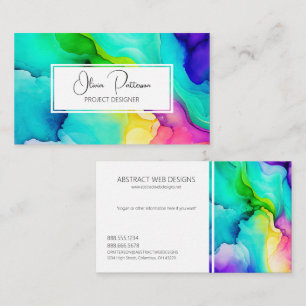 Colourful Abstract Alcohol Ink Liquid Style Business Card