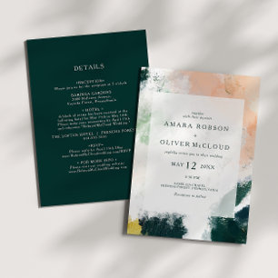 Colourful Abstract All In One Wedding Invitation