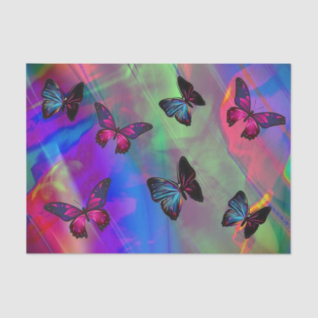 Colourful Abstract and Butterflies Tissue Paper (Front)