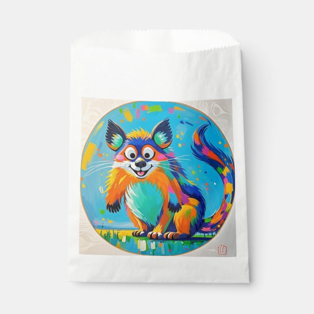 Colourful abstract animal art design  favour bags (Front)