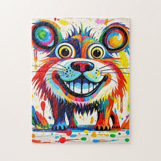 Colourful abstract animal art design  jigsaw puzzle (Vertical)