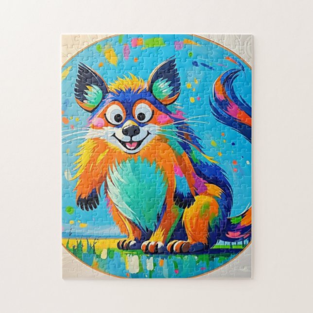 Colourful abstract animal art design  jigsaw puzzle (Vertical)