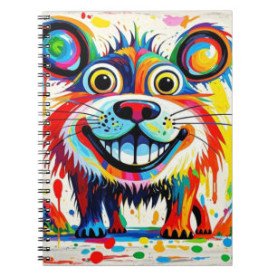 Colourful abstract animal art design notebook