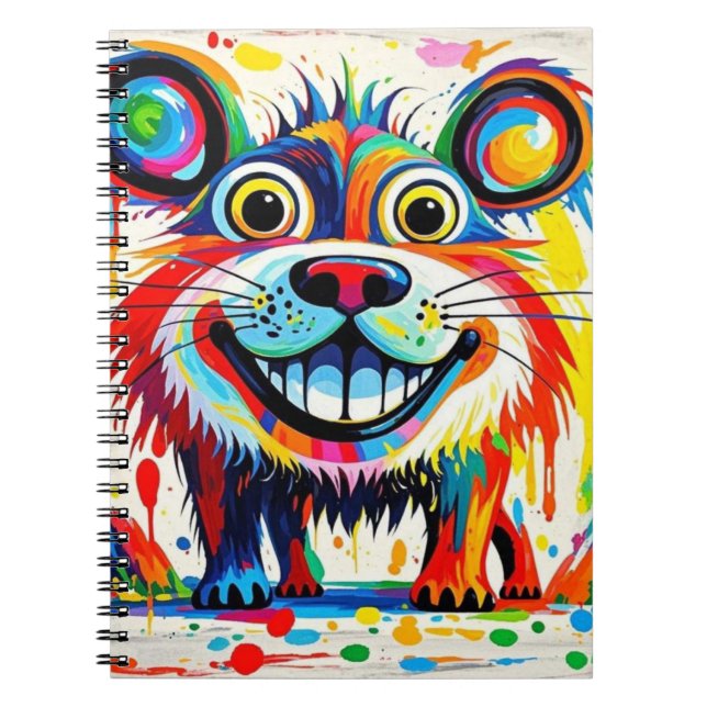 Colourful abstract animal art design  notebook (Front)