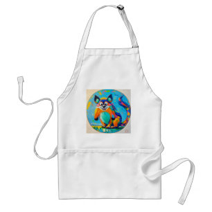 Colourful abstract animal art design standard apron