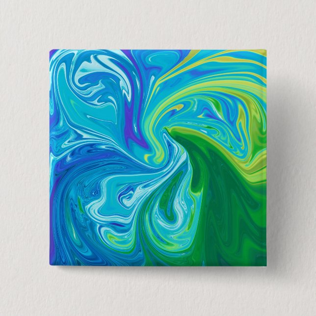 Colourful abstract art 15 cm square badge (Front)