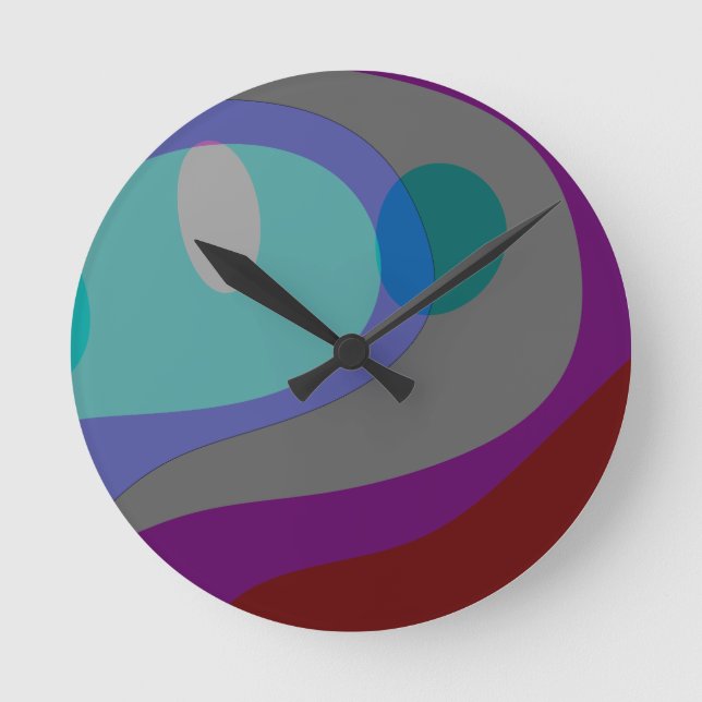 Colourful Abstract Art 613 Round Clock (Front)