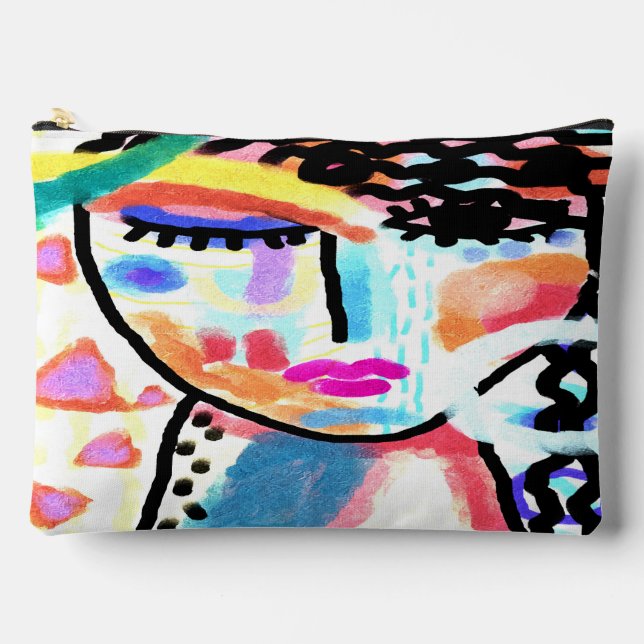 Colourful Abstract Art Accessory Pouch (Front)