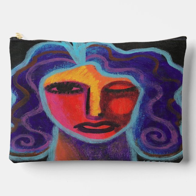 Colourful Abstract Art Accessory Pouch (Front)