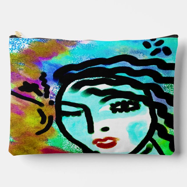 Colourful Abstract Art Accessory Pouch (Front)