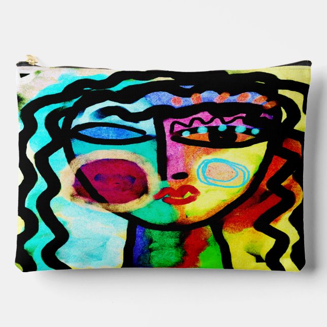 Colourful Abstract Art Accessory Pouch (Front)
