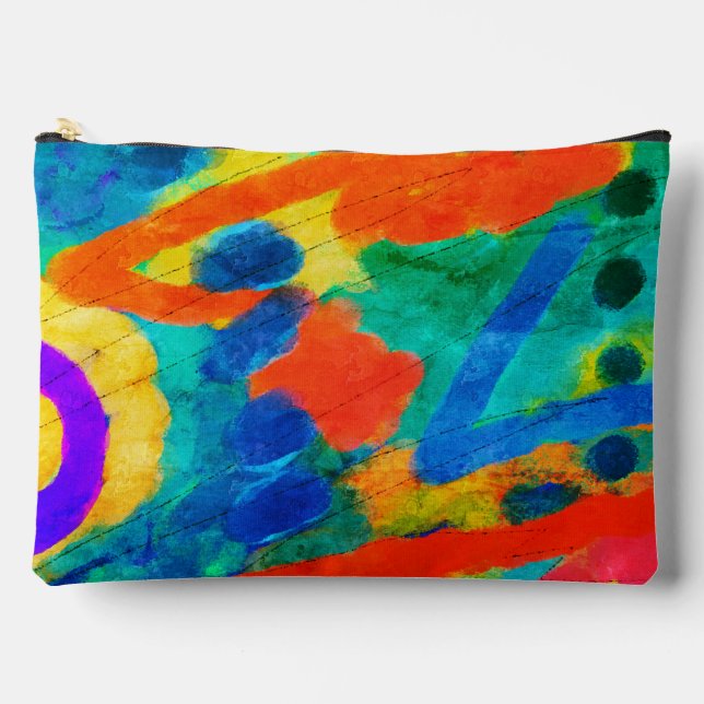 Colourful Abstract Art Accessory Pouch (Front)
