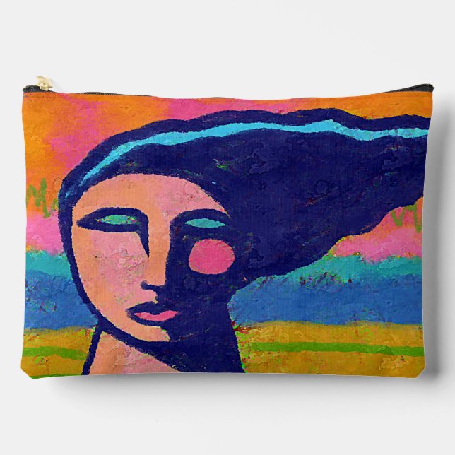 Colourful Abstract Art Accessory Pouch (Front)
