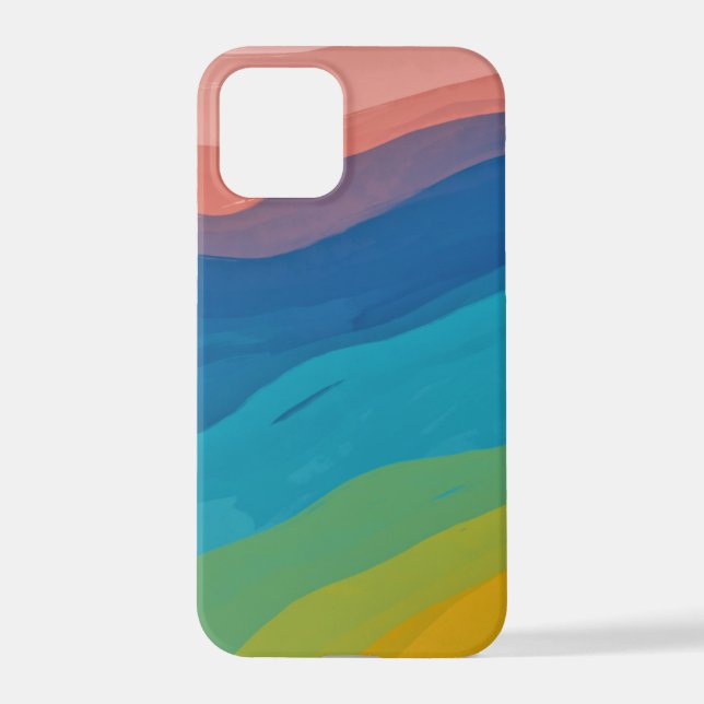 Colourful Abstract Art Artsy Pink Yellow Blue Gift iPhone Case (Back)
