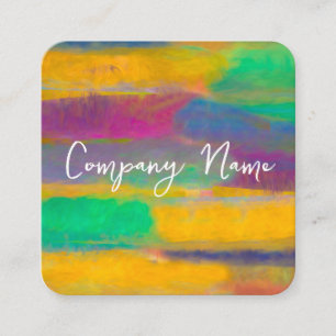 colourful abstract art bold and bright custom  square business card