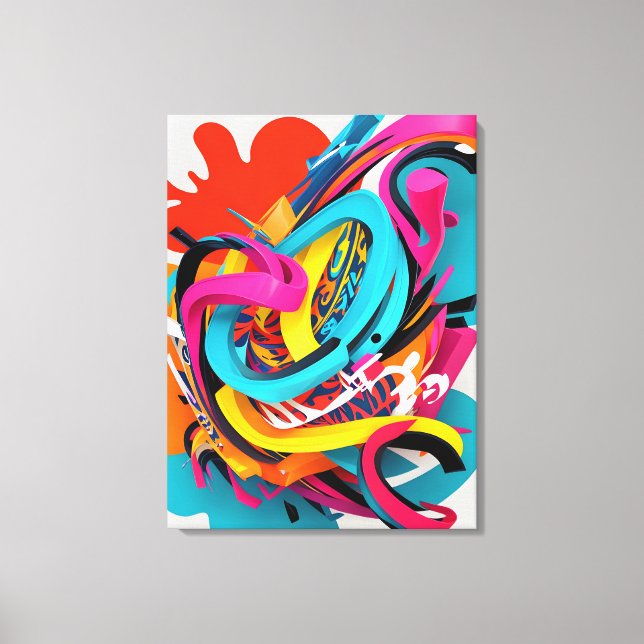 Colourful abstract art canvas print (Front)