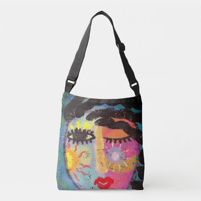 Colourful Abstract Art Crossbody Bag (Front)
