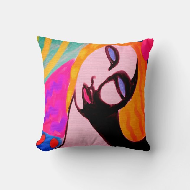 Colourful Abstract Art Cushion (Front)