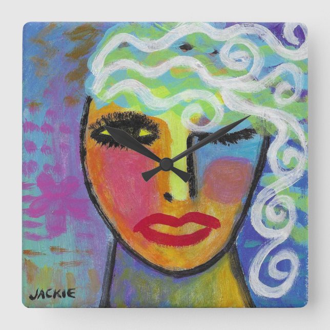 Colourful Abstract Art Decorative Clock (Front)