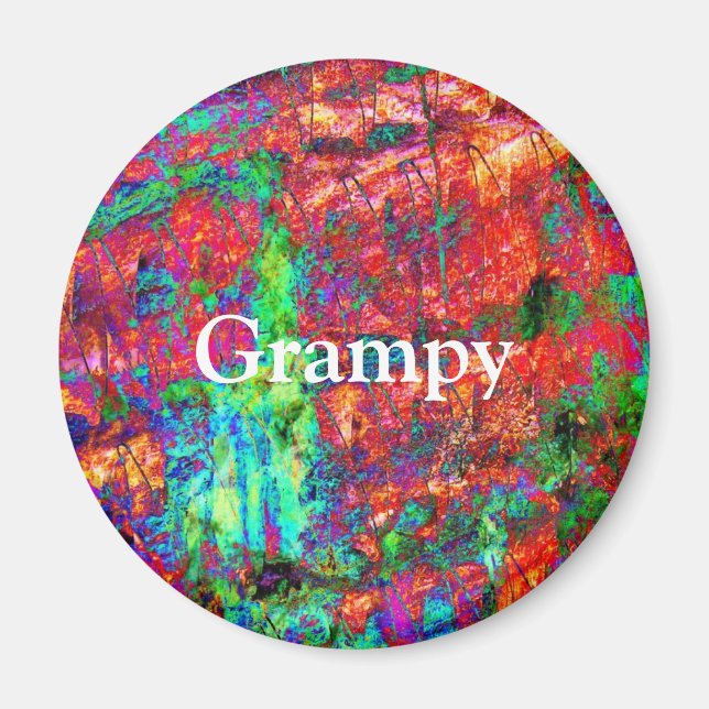 Colourful Abstract Art Grampy Magnet (Front)