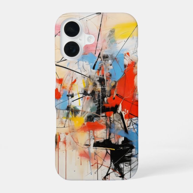 Colourful Abstract Art iPhone 16 Case (Back)