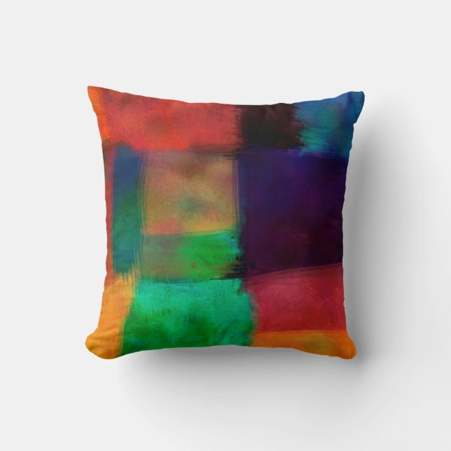 colourful abstract art modern artistic cushion (Front)
