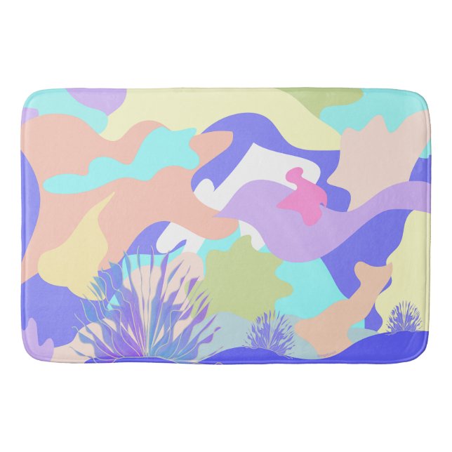 Colourful Abstract Art Modern Contemporary Bath Mat (Front)