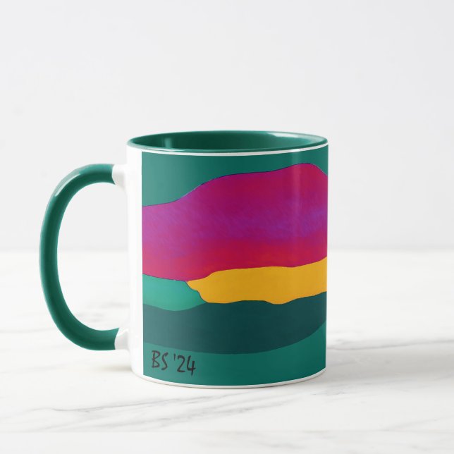Colourful Abstract Art Mug by Beth Stafford  (Left)