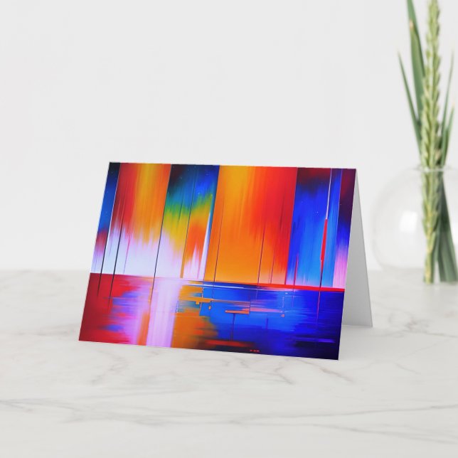 Colourful Abstract Art Note Card (Front)