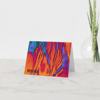 Colourful Abstract Art Note Card Fire and Water