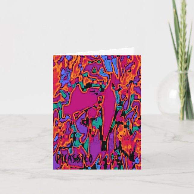 Colourful Abstract Art Note Card Torch Song (Front)