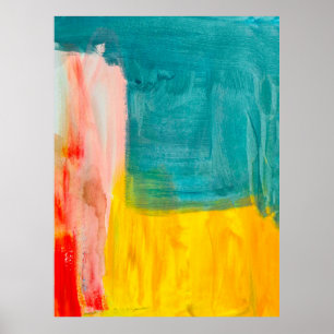 Colourful Abstract Art Painting Background. Modern Poster