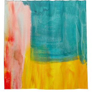 Colourful Abstract Art Painting Background. Modern Shower Curtain