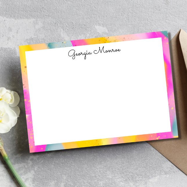 Colourful Abstract Art Personalised Correspondence Card (Creator Uploaded)