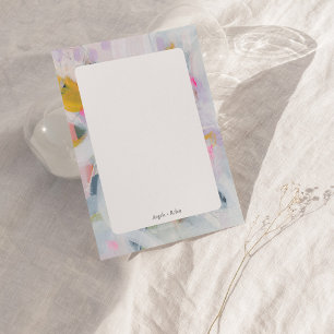 Colourful Abstract Art Personalised Flat Note Card