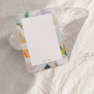 Colourful Abstract Art Personalised Flat Note Card