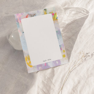 Colourful Abstract Art Personalised Flat Note Card