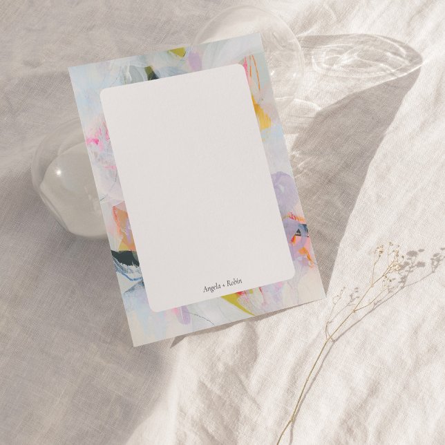 Colourful Abstract Art Personalised Flat Note Card (Creator Uploaded)