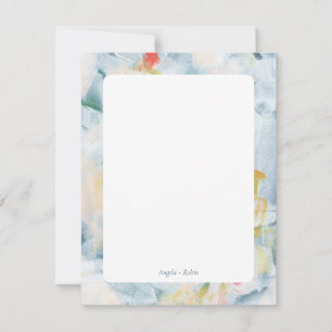 Colourful Abstract Art Personalised Flat Note Card