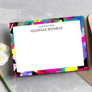 Colourful Abstract Art Personalised Stationery  Card
