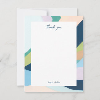 Colourful Abstract Art Personalised Thank you Note Invitation