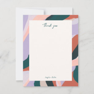 Colourful Abstract Art Personalised Thank you Note Invitation