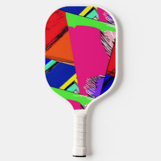 Colourful, abstract art pickleball paddle