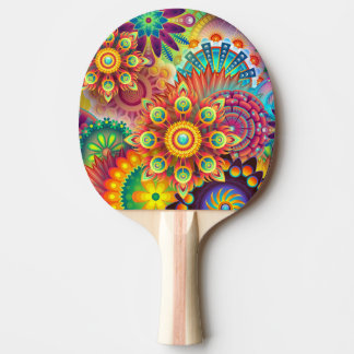 Colourful Abstract Art Ping Pong Paddle