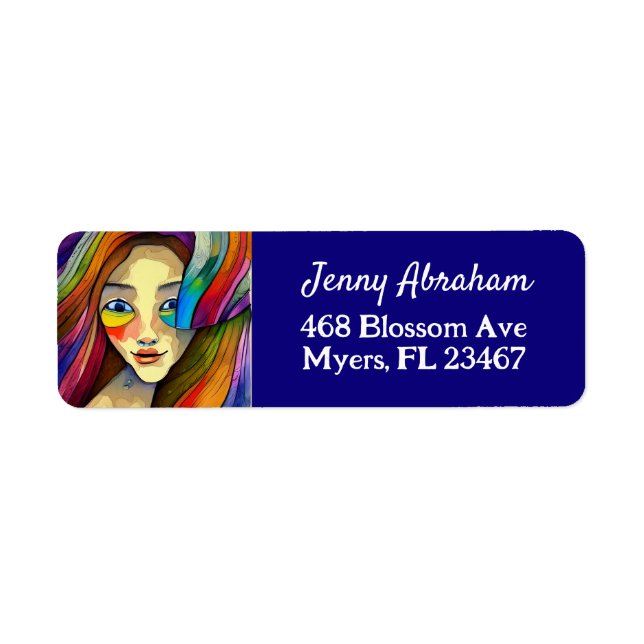 Colourful Abstract Art Pretty Girl (Front)