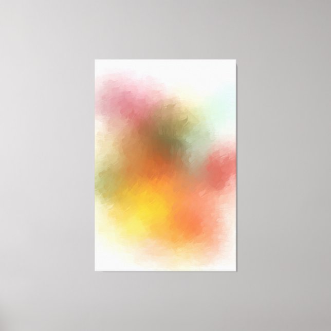 Colourful Abstract Art Purple Green Pink Red Yello Canvas Print (Front)